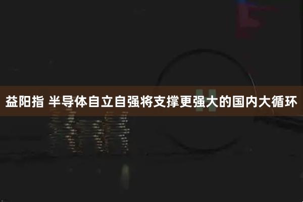 益阳指 半导体自立自强将支撑更强大的国内大循环